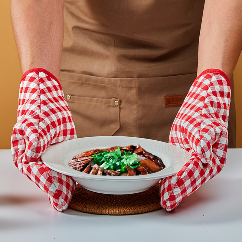 공장 직접 공급 베이킹 바비큐 안티 스케일 장갑 두꺼운 단열 고온 주방 오븐 전자 레인지 방열 장갑