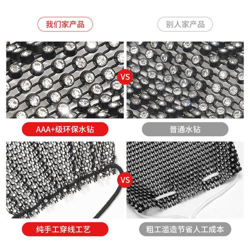 Hot selling new cross-border mask with diamonds for women, summer flash European and American color trendy rhinestone street stall