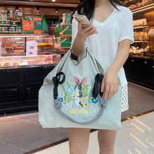 大容量环保收纳袋单肩手提包日本小众刺绣高园园同款ballchain