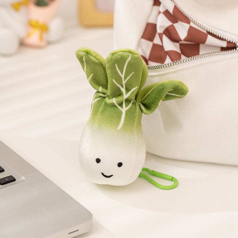 Muñecas de verduras de simulación lindas col chile champiga zanahoria muñecas de casa llaveros pequeños accesorios colgantes