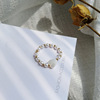 Ring heart-shaped heart shaped from pearl, small universal elastic strap, Korean style, simple and elegant design