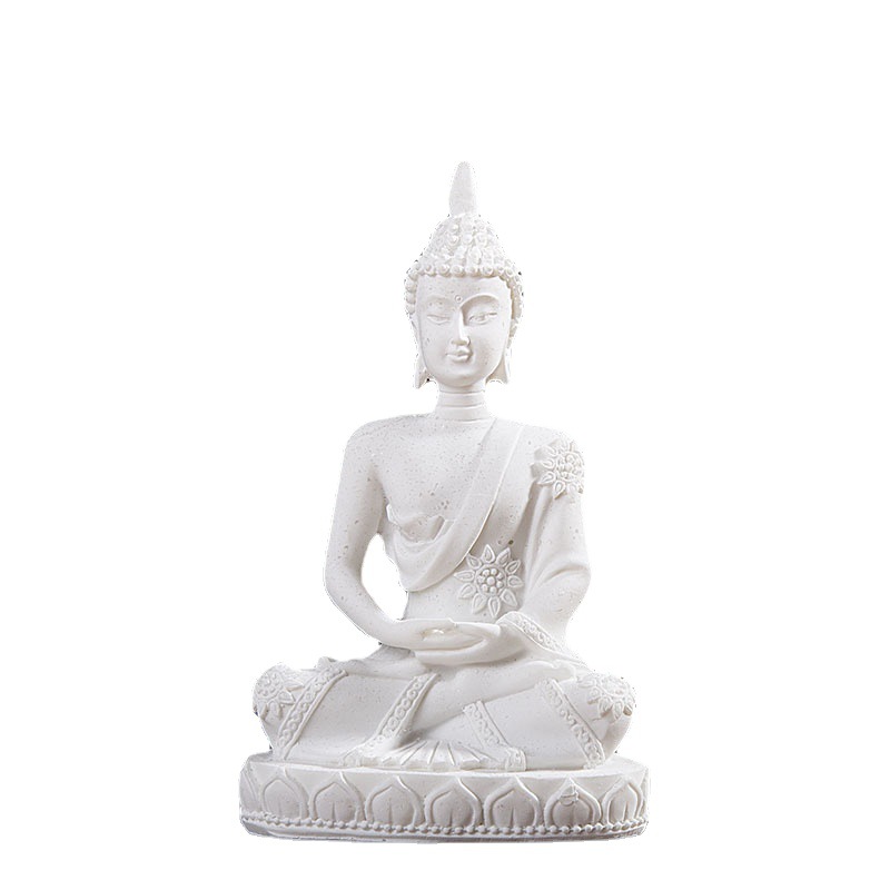 Transfronteriza decoración del hogar estatua de Buda de piedra arenisca sentado Buda artesanías decoración del pasillo artesanía de resina decoración de la fábrica