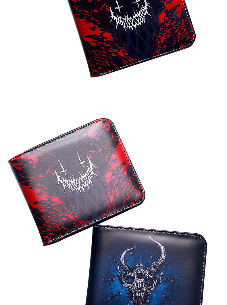 Men's Skull PVC Open Wallets display picture 4