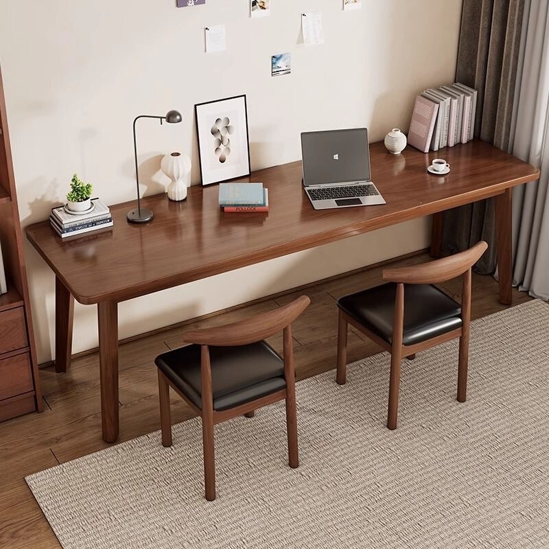 Double Desk with Solid Wood Legs, Long Table, Office Desk, Small Apartment Bedroom, Dormitory, Girls' Makeup Table, Computer Desk Double Desk with Solid Wood Legs, Long Table, Office Desk, Small Apartment Bedroom, Dormitory, Girls' Makeup Table, Computer Desk