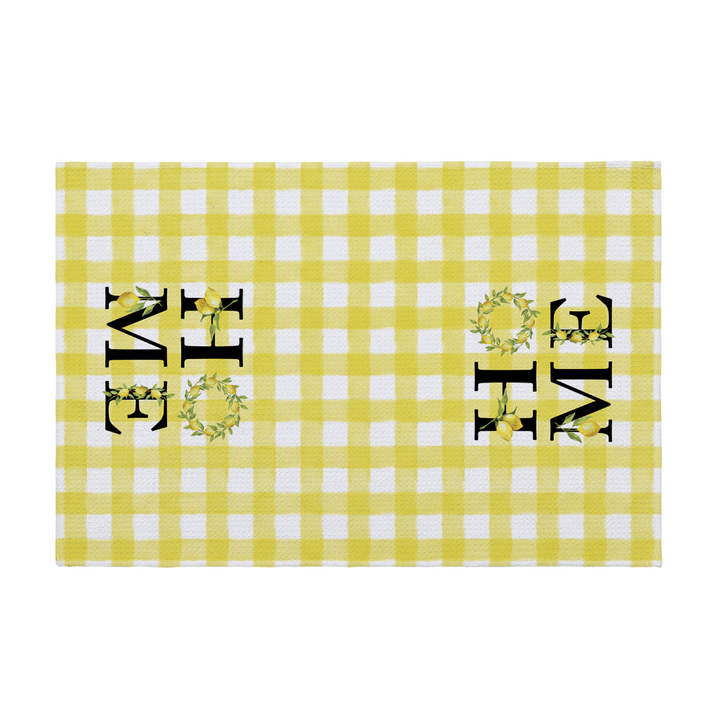 吸水印花华夫格菠萝格运动毛巾 跨境亚马逊热销超细纤维厨房毛巾