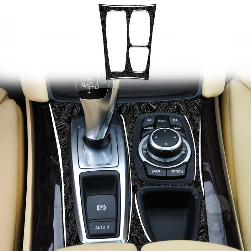Suitable for Bmw X5X6 E70E71 Central Control Gear Panel Black Marble Car Interior Modification Parts