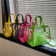 This year's popular fashion large capacity shoulder bag western style transparent jelly bag 2024 new summer fashion shoulder bag