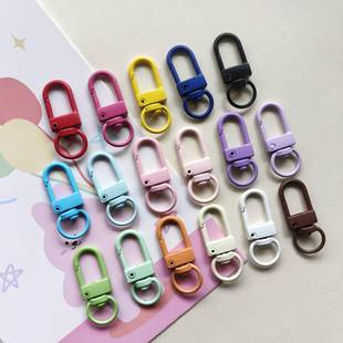 Candy Color Paint Zinc Alloy Door Buckle Swivel Quick Hanging Shrimp Lobster Buckle Keychain Bag Doll Hanging Buckle Accessories