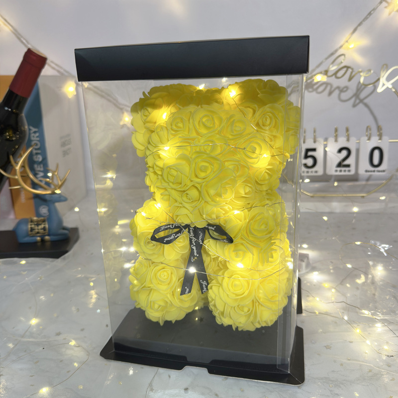 Flor inmortal rosa oso 520 Día de San Valentín regalos del día de la madre regalos de cumpleaños de novia simulación de flores de espuma creativas