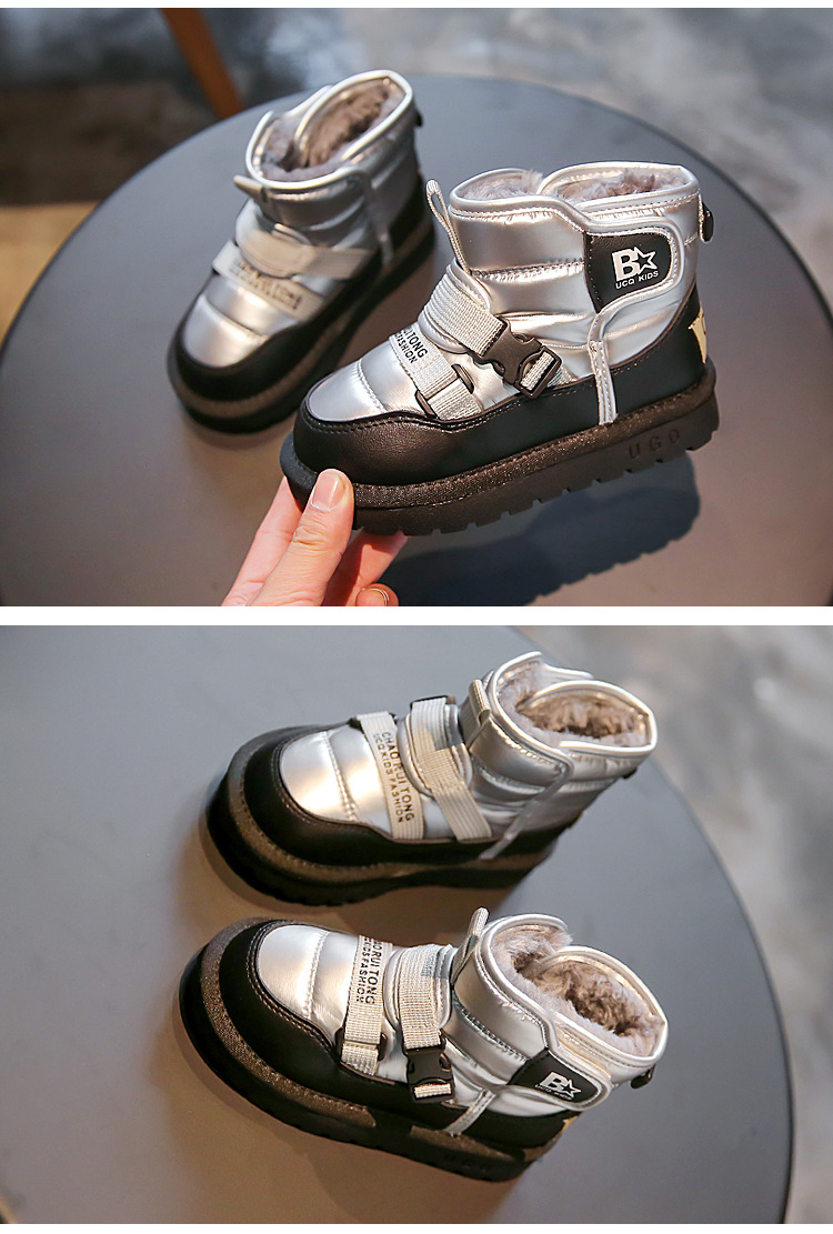 Bottes de neige d'hiver pour enfant chaussures fourrées chaudes_voghion.com