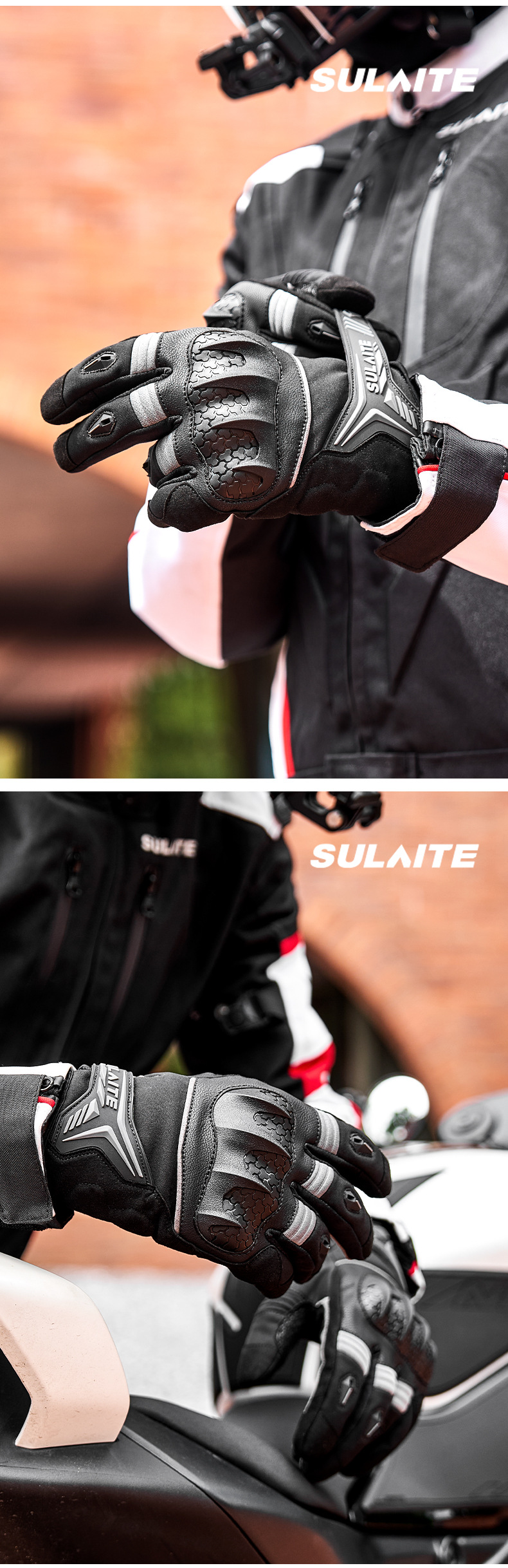 Sulaite Motorcycle Riding Gloves Tpu Anti-Fall Rider Motorcycle Equipment Full-Finger Motorcycle Gloves Winter