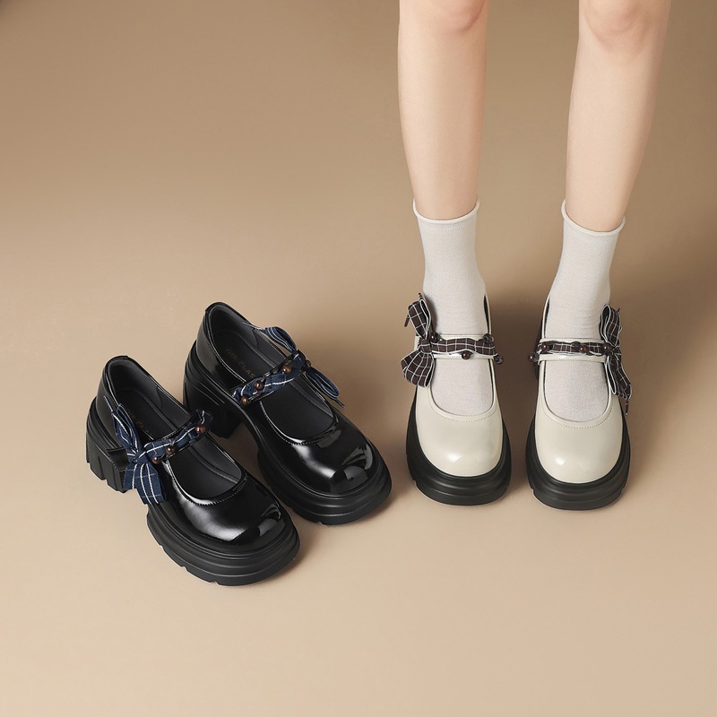 Giày Mary Jane nữ đế dày phong cách Anh Quốc, mũi nhọn, kiểu JK — AW188 màu đen