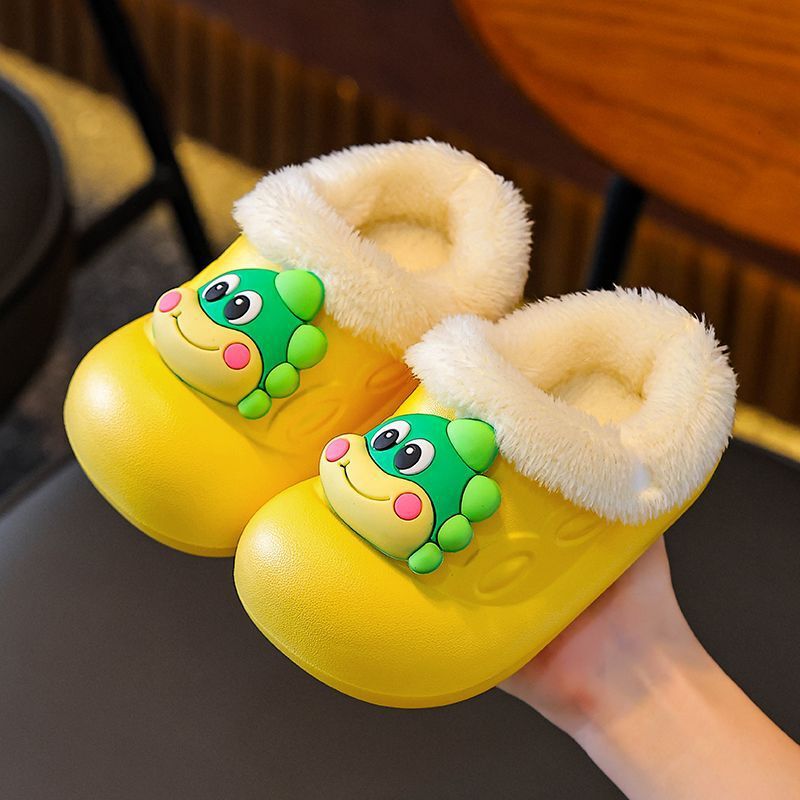Eva Kidsren's Cotton Slippers for Boys and Girls in Winter Waterproof Fleece-Lined Home Indoor Warm and Cute Non-Slip Furry Shoes Eva Kidsren's Cotton Slippers for Boys and Girls in Winter Waterproof Fleece-Lined Home Indoor Warm and Cute Non-Slip Furry Shoes