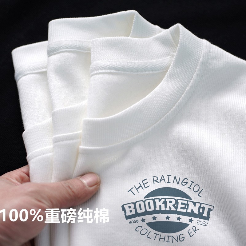 Cotton summer white T-shirt for men and women for leisure