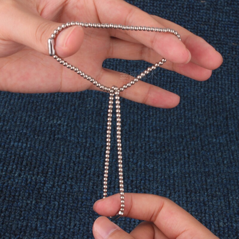 Bracelet Travel Molecular Chain Bead Chain Shuttle Rubber Band Close-Up Magic Props Street Bar 19g