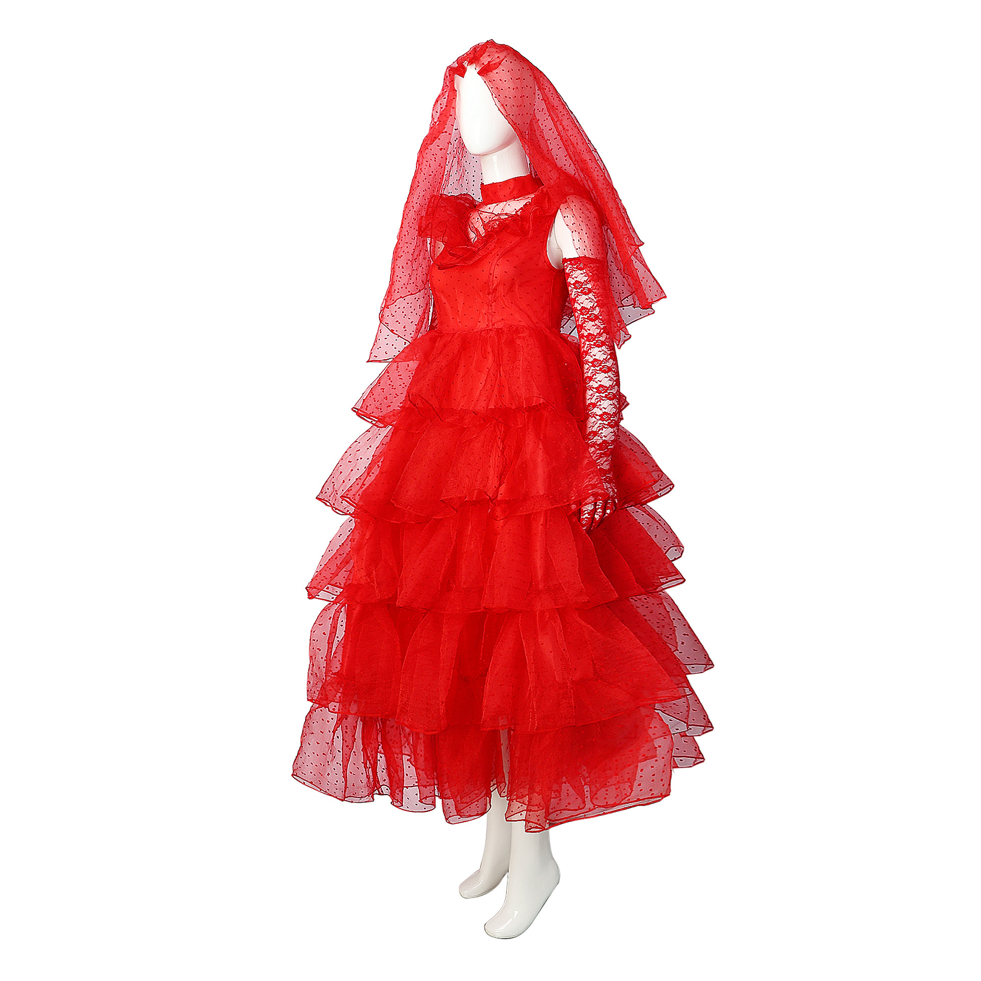 Traje de Halloween “Maestro de Sheol” – cosplay de escarabajo, Lydia, vestido de novia rojo