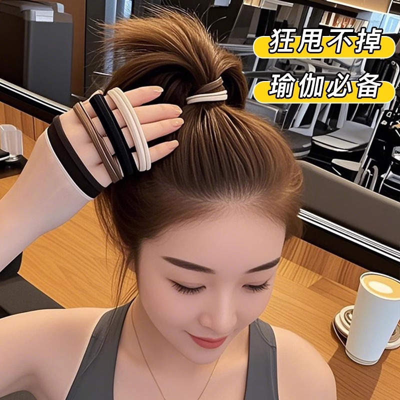 Cauda de caballo no colapsar anillo de cabello para mujeres de alta altura elástico anillo de cabello de correa duradero para adultos grueso y grueso cabeza de cabello