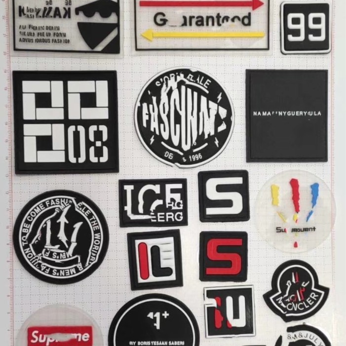 软胶LOGO凸起皮标 现货印刷 潮男服饰定制商标皮牌 long6