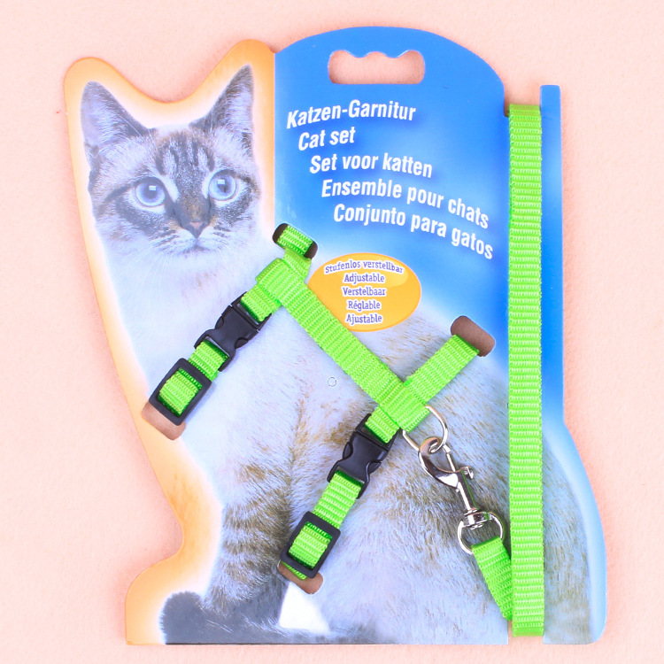 Cuerda de tracción para gatos, cuerda para gatos cómoda y transpirable, cuerda para caminar para gatos, correa para gatos en forma de I, cabello lacio de fábrica