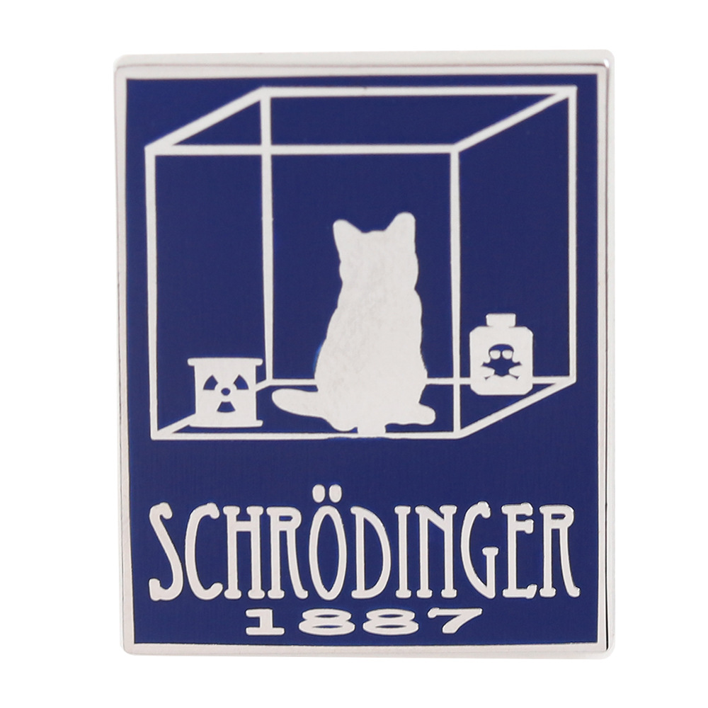 Creative Schrödinger's Cat Science Concept Brooch Quantum Physics Experiment Metal Badge School Bag Pin Accessories