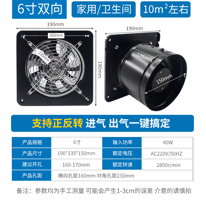 [15년 보증] 양방향 6inch 검정색 [직경 15cm, 패널 19x19, 역방향 가능]