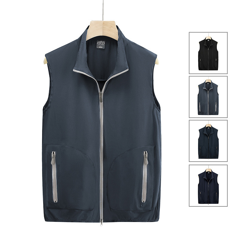 Group Purchase Stand-Up Collar Vest for Men and Women, Thin Quick-Drying Sleeveless Cool Sun Protection Cycling Clothing, Outdoor Running Vest Jacket for Men Group Purchase Stand-Up Collar Vest for Men and Women, Thin Quick-Drying Sleeveless Cool Sun Protection Cycling Clothing, Outdoor Running Vest Jacket for Men