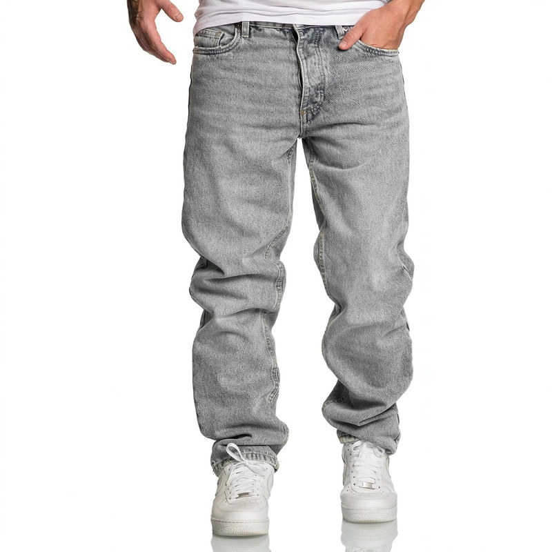 AliExpress 2026 Summer Men's Washed Casual Pants Commuting Hip-Hop Versatile High Street Gray Jeans In Stock