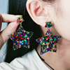 Fashionable earrings, acrylic triangle, simple and elegant design