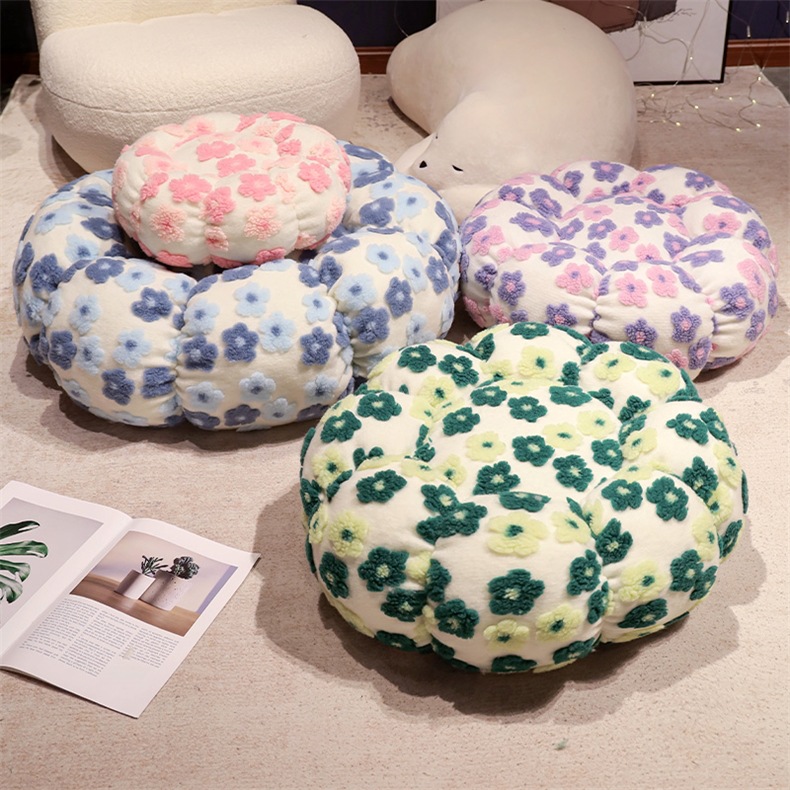 Ins style modern simple lamb velvet flower pumpkin shape cushion…
