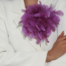 X 35801 Feather Flower Brooch ��ë������ �羳��Ӧ����ѷ