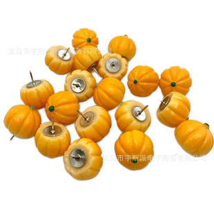 Cross-border manufacturers new creative pushpin pumpkin shape press nail Halloween flat head I-pin decorative office binding