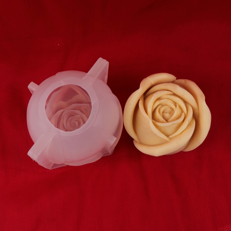 Rosa mousse molde Día de San Valentín tridimensional hueco chocolate molde de silicona aromaterapia vela fondant molde