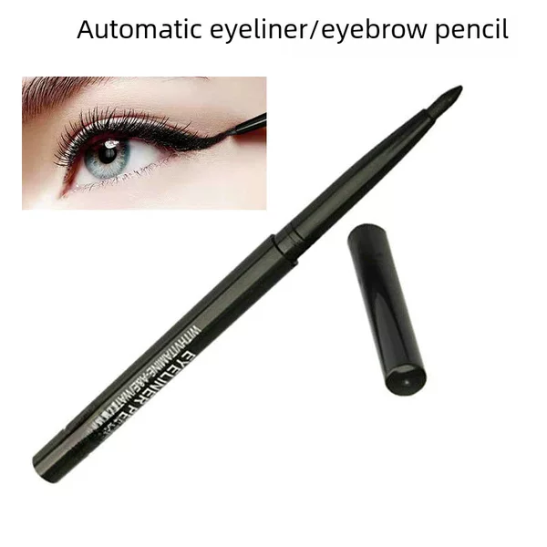 Cross-Border Export Automatic Rotating Waterproof Eyeliner Eyebrow Pencil Eye Shadow Pen Makeup Pen Eyeliner Gel Pen 3 Colors