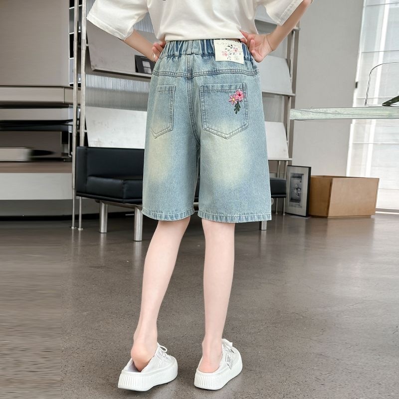 女童中裤夏季女童短裤五分裤学生中大童女孩时尚休闲百搭牛仔中裤