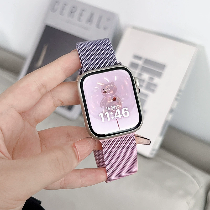 Металлический градиентный магнитный ремешок с креплением, подходит для iWatch98, Apple Watch Milan, Applewatch10, женский премиум SE