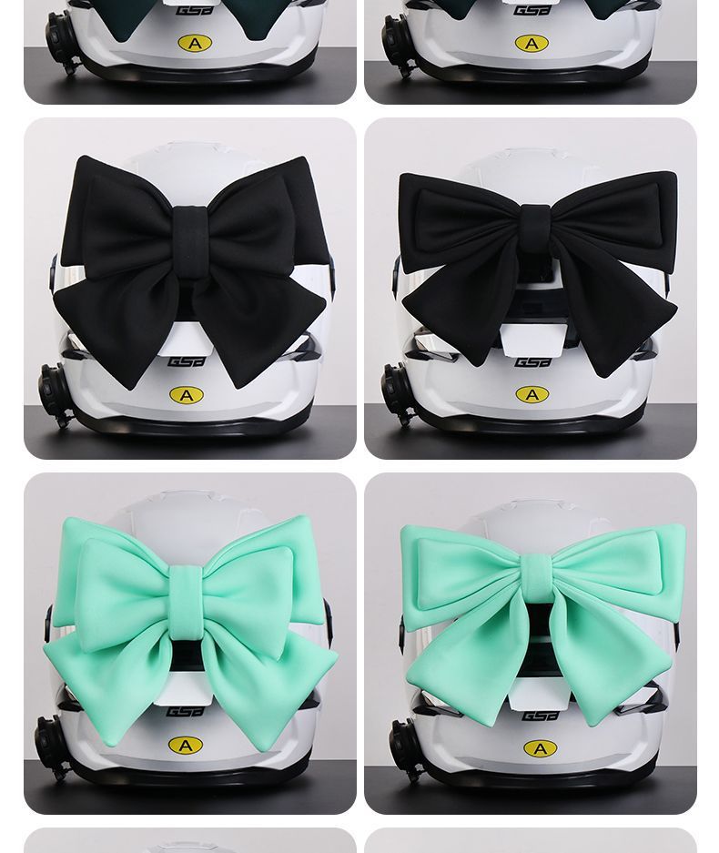Motorcycle helmet decoration with a bow, quick-release bracket design, detachable, suitable for female riders and electric scooter helmet accessories