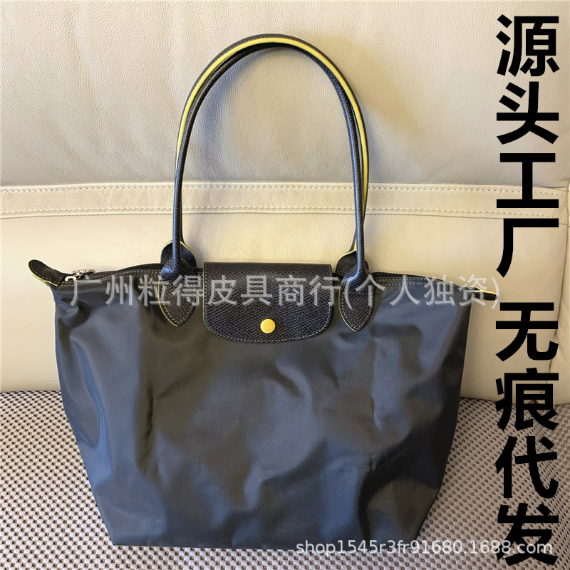 French Longchamp 70th Anniversary Embroidered Tote Bag, Handbag, Dumpling Bag, Patchwork Mommy Bag, Commuting Large Capacity Bag