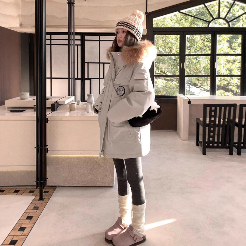 Winter New Style Women's High-End Parka Mid-Length 2026 Korean Version Thickened Workwear Cotton Jacket Coat