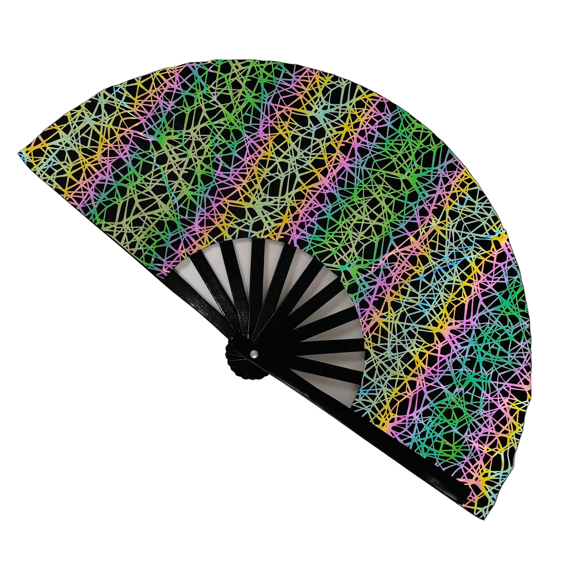 33 cm de ventilador de tela reflectante refrescante ventilador de tela reflectante Fan de fiesta reflectante Fan de kung fu ventilador de sonido