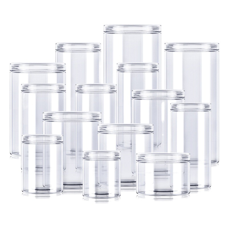Frasco de plástico tarro de envasado de alimentos al por mayor PET botella de plástico transparente de calidad alimentaria granos de tuerca snack frasco sellado