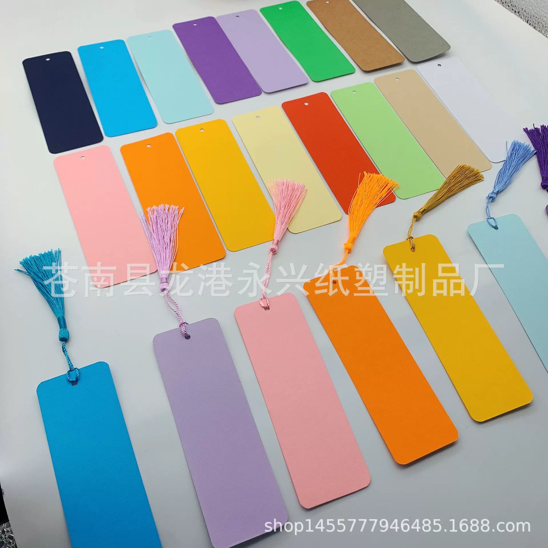 创意书签手绘卡片空白圆角书签DIY牛皮纸白卡打孔现货 定制