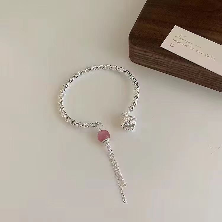 Nuevo estilo chino seguridad borla doble pulsera estilo antiguo pulsera un paso simple campana pulsera novias regalo
