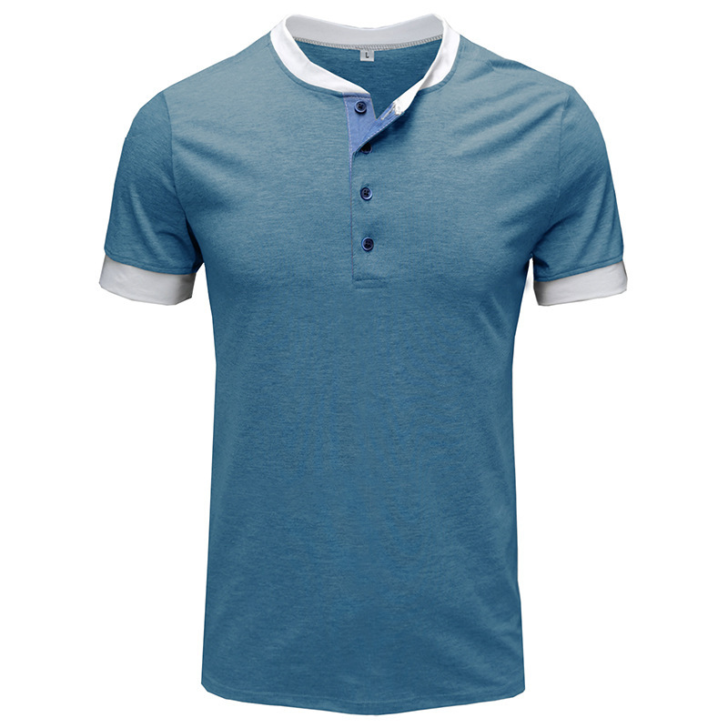 Sommer Neue Europäische und Amerikanische männer Casual Vielseitig Kurzarm T-shirt Rundhals Einreiher Top_voghion.com