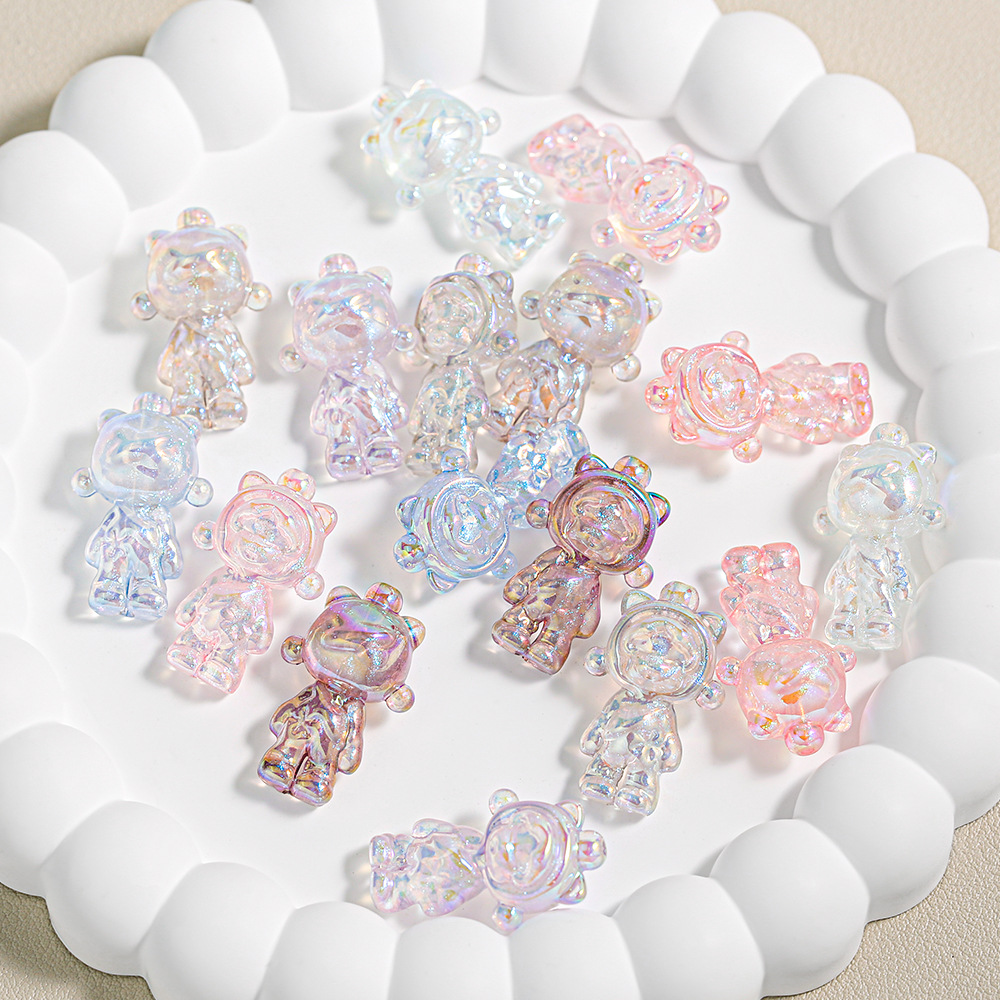 Heidi casa de dibujos animados niña oídos de gato pedículo resina brillante DIY accesorios de cuentas joyería llavero de cadena de teléfono móvil