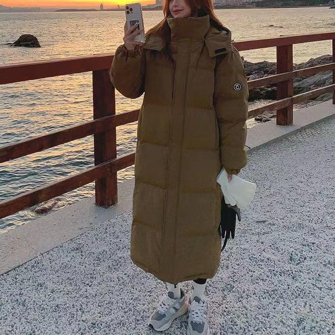 2025新款韩版羽绒棉服外套女冬季加厚宽松长款保暖大衣棉袄棉衣潮|undefined