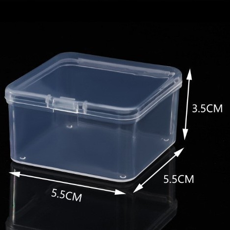 Caja de Plástico Transparente Pequeña Cuadrada para Joyería, Caja para Auriculares, Caja Pequeña para Accesorios, Mini Caja para Pendientes, Caja de Almacenamiento Portátil de Fabricante