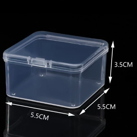 Transparent Plastic Storage Box for Earrings & Small Accessories, multiple square sizes 3.5–12.5 cm