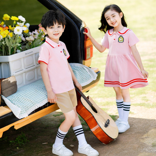 New kindergarten summer uniform school uniform British college style graduation photo clothing summer class uniform primary school set