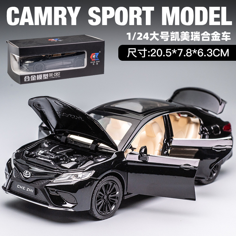 Aleación de coche 1:24 Camry modelo de coche Tire hacia atrás con luz de sonido juguete coche música modelo decoración colección