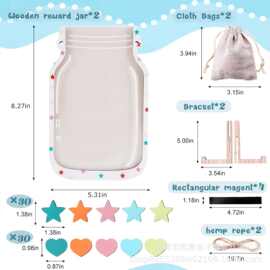 新品热卖儿童星星奖励罐积分奖励学习自律奖励罐木质工艺品摆件